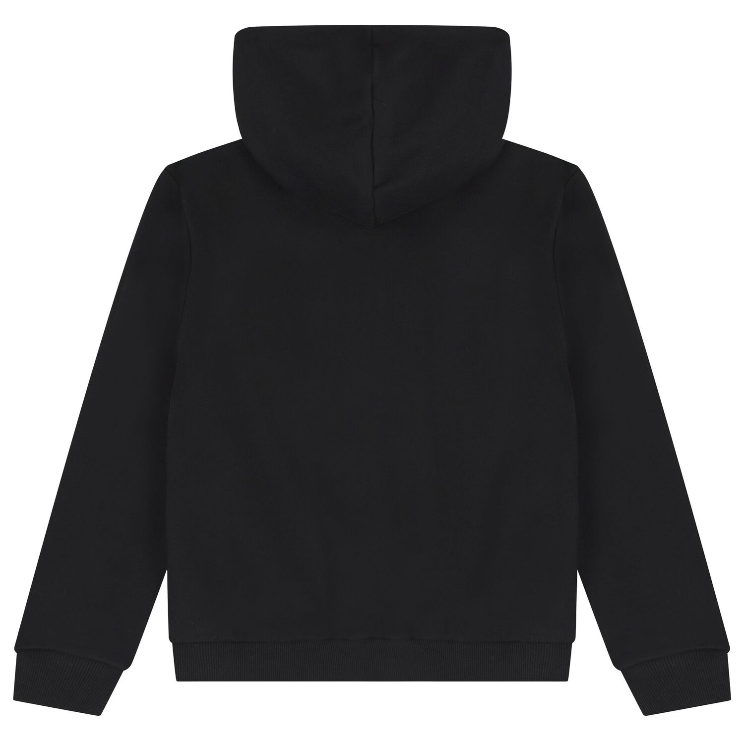 Boys Black Logo Hooded Zip Up Top, 1, hi-res