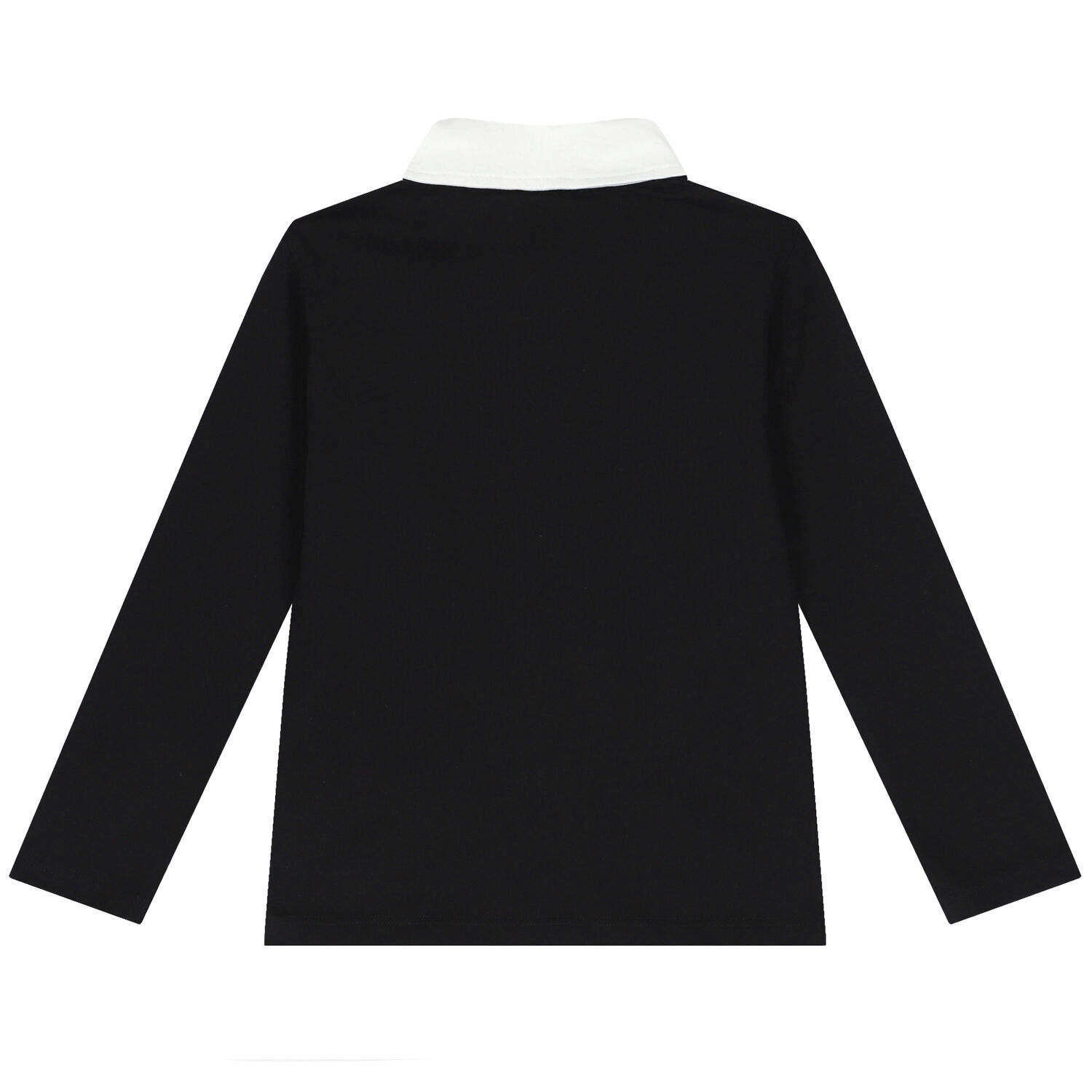 Boys Black Logo Long Sleeve Polo Shirt, 1, hi-res image number null