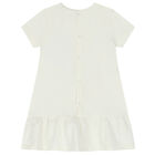 Younger Girls Ivory Logo Bag Dress, 2, hi-res