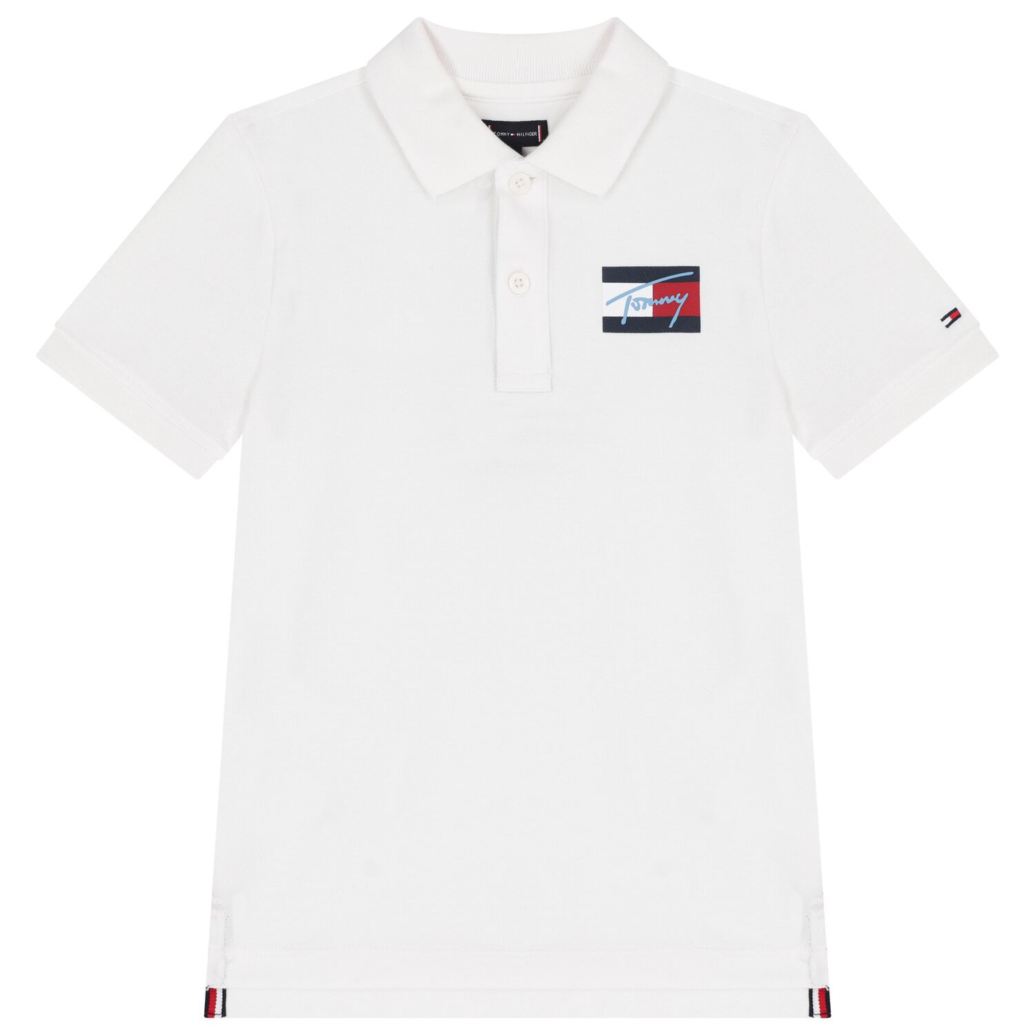 Boys White Logo Polo Shirt, 2, hi-res image number null