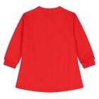 Younger Girls Red Teddy Bear Logo Dress, 3, hi-res