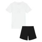 Boys White & Black Logo Pyjamas, 1, hi-res