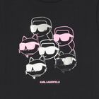 Girls Black Choupette & Karl T-Shirt Dress, 1, hi-res