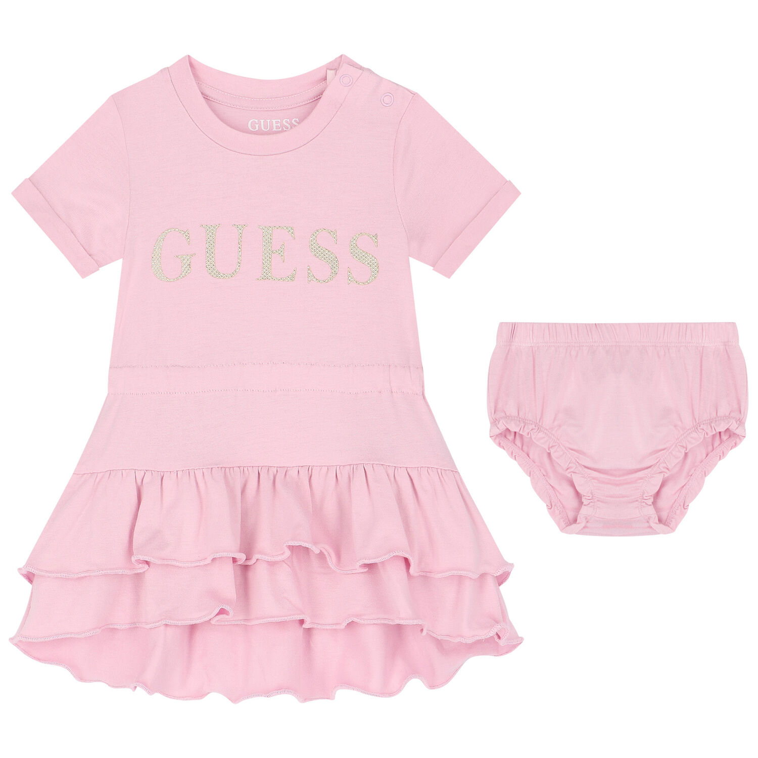 Baby Girls Pink Logo Dress Set, 1, hi-res