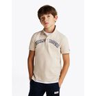 Boys Beige Logo Polo Shirt, 1, hi-res