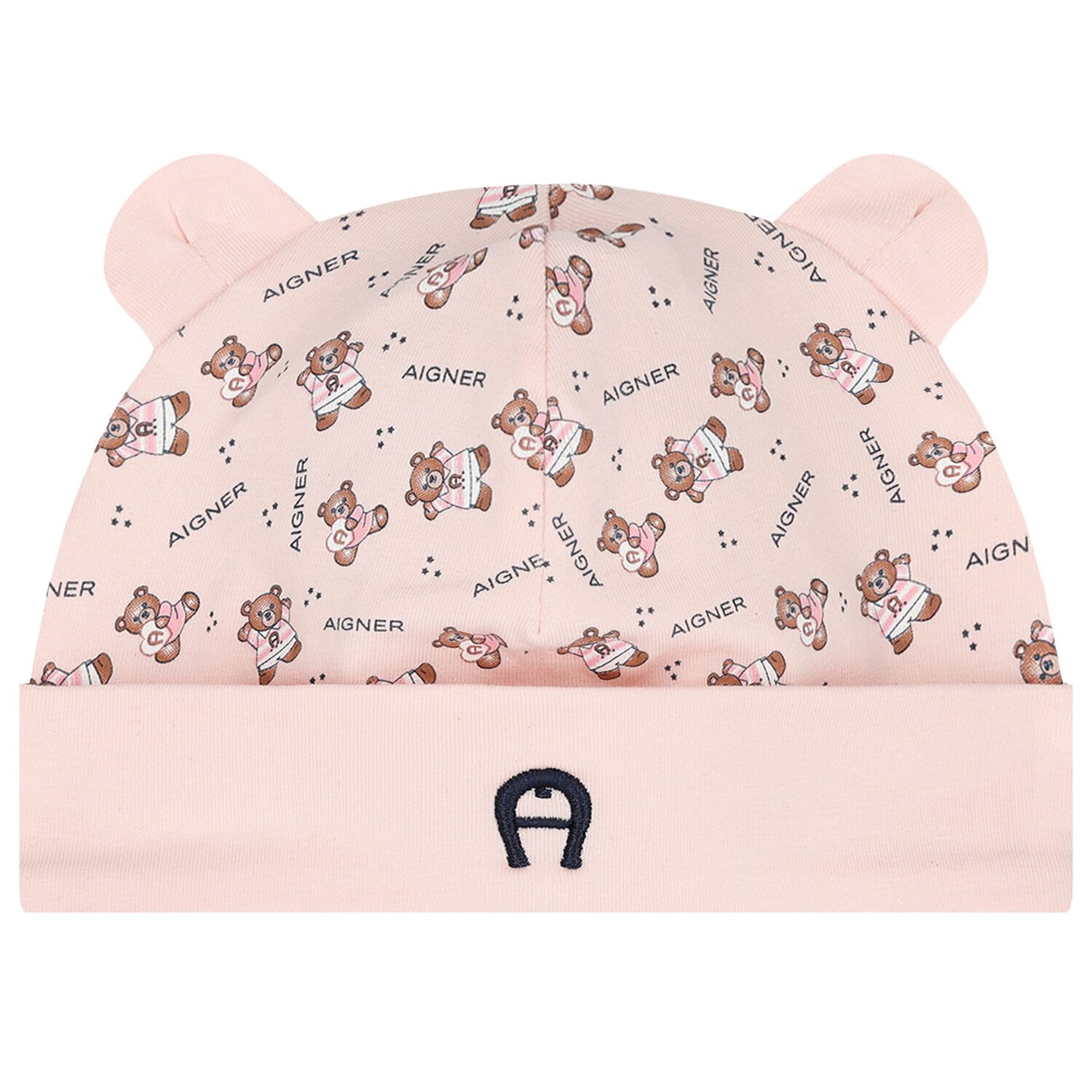 Baby Girls Pink Teddy Bear Logo Hat, 3, hi-res