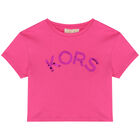 Girls Pink Logo T-Shirt, 3, hi-res