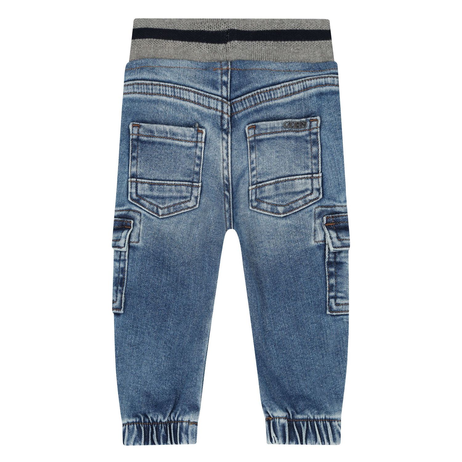 Younger Boys Blue Denim Logo Jeans, 1, hi-res image number null