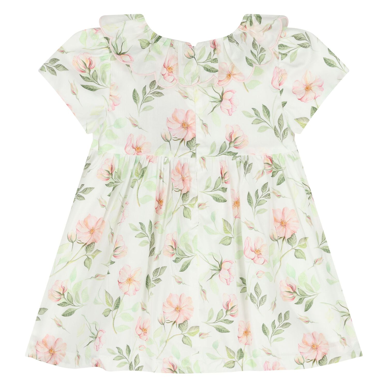 Younger Girls Ivory Floral Dress, 1, hi-res