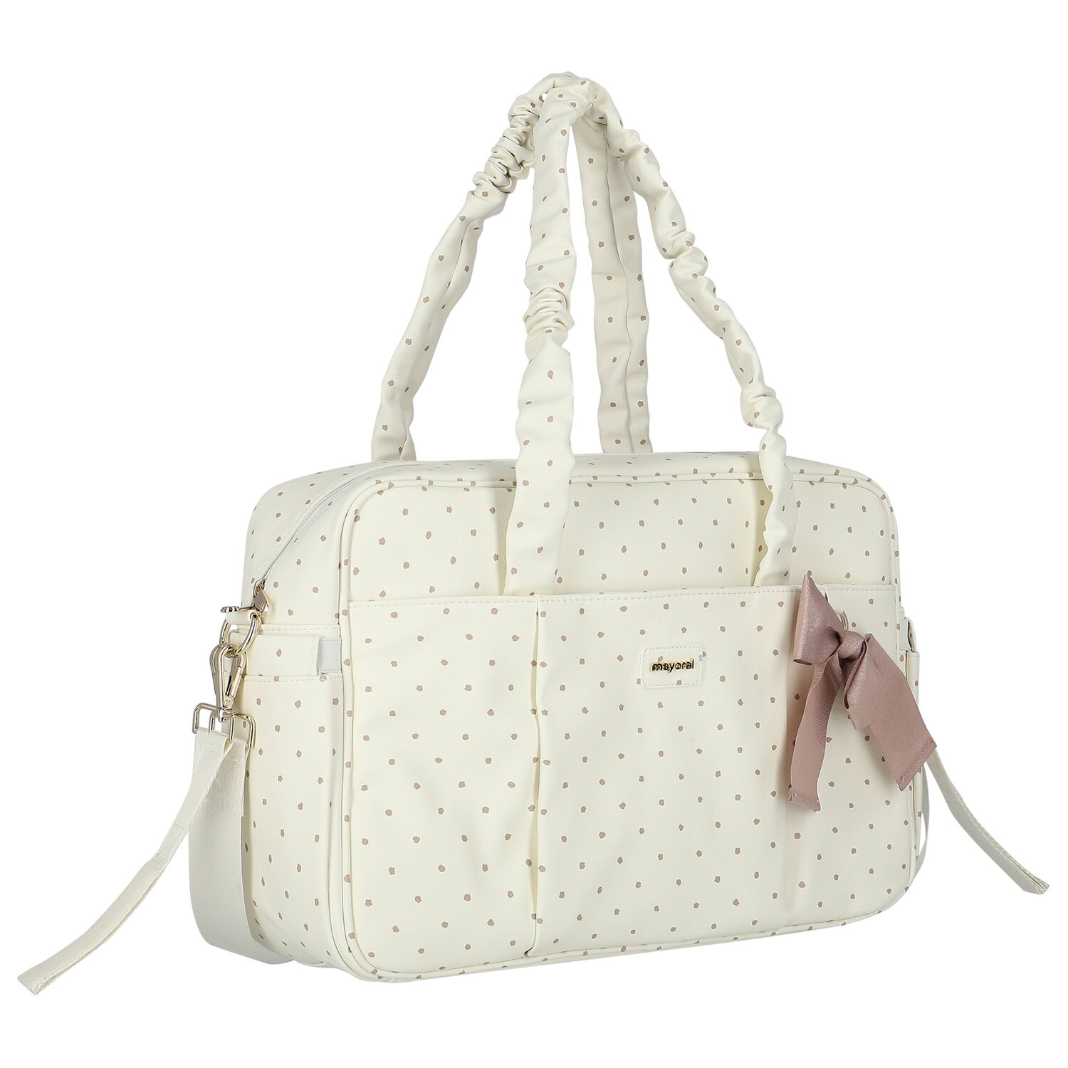 Ivory Faux Leather Baby Changing Bag, 1, hi-res image number null
