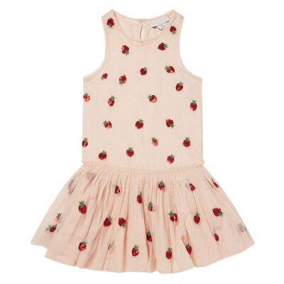 Girls Pink Strawberry Tulle Dress