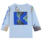 Younger Boys Blue Logo Tiger Top, 1, hi-res