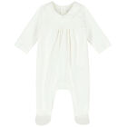 Baby Girls Ivory Logo Babygrow, 1, hi-res