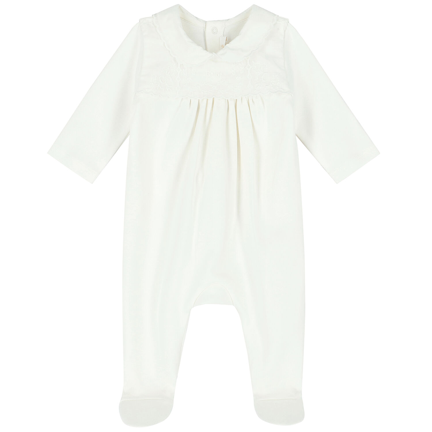 Baby Girls Ivory Logo Babygrow, 1, hi-res