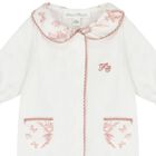 Baby Girls White & Pink Babygrow, 1, hi-res