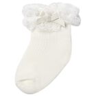 Baby Girls Ivory Lace Socks, 1, hi-res