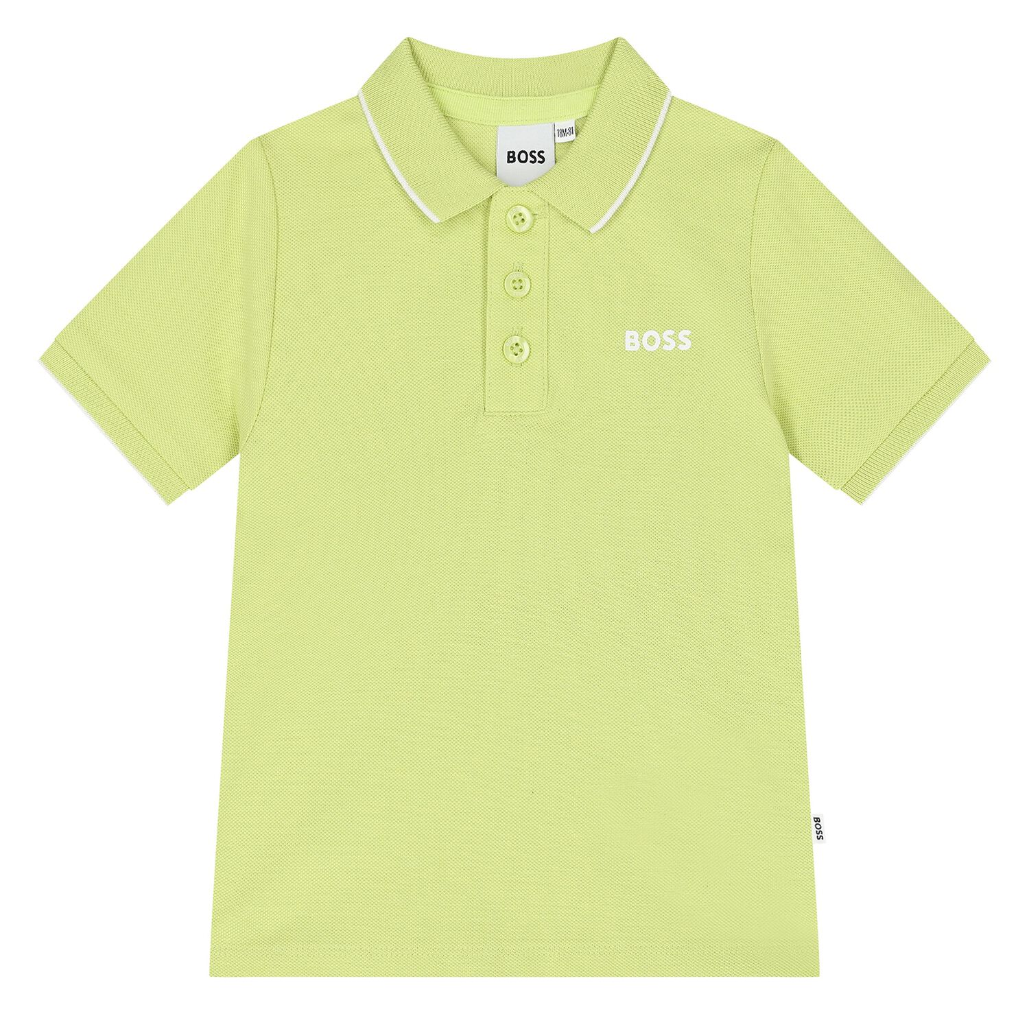 Younger Boys Green Logo Polo Shirt, 3, hi-res