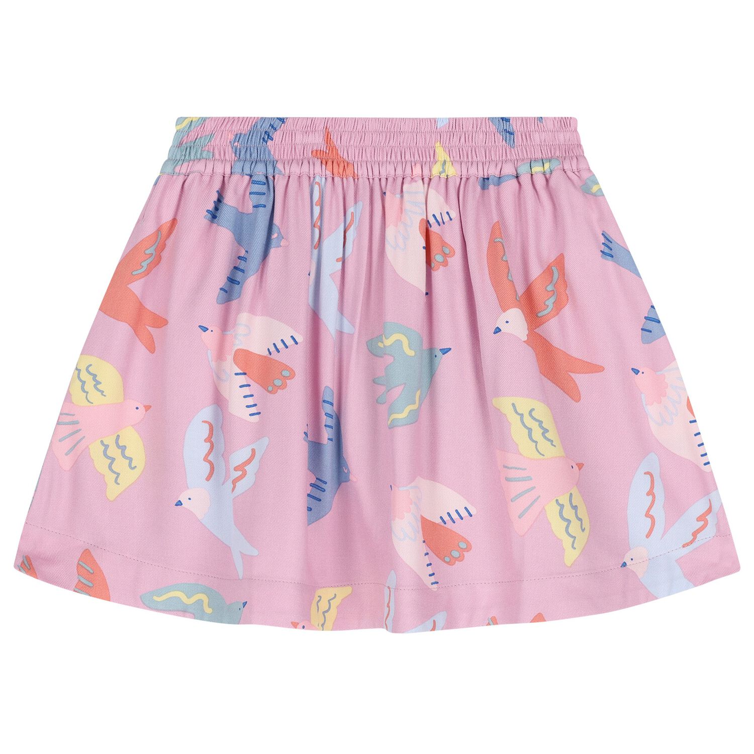 Girls Pink Birds Skirt, 1, hi-res