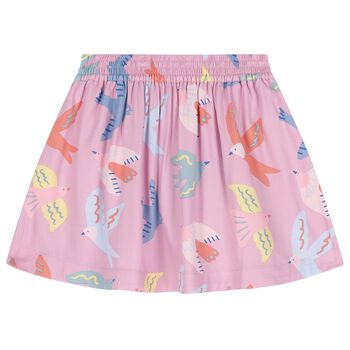 Girls Pink Birds Skirt