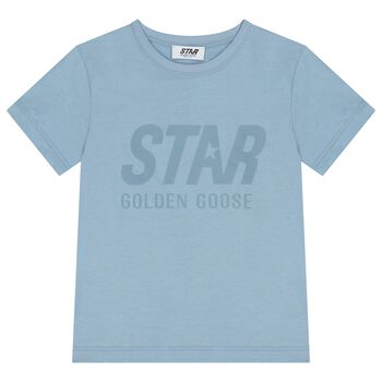 Golden Goose Boys Blue Logo T-Shirt, 1 Boys Blue Logo T-Shirt