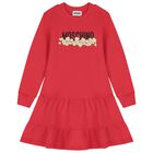 Girls Red Popcorn Logo Dress, 2, hi-res