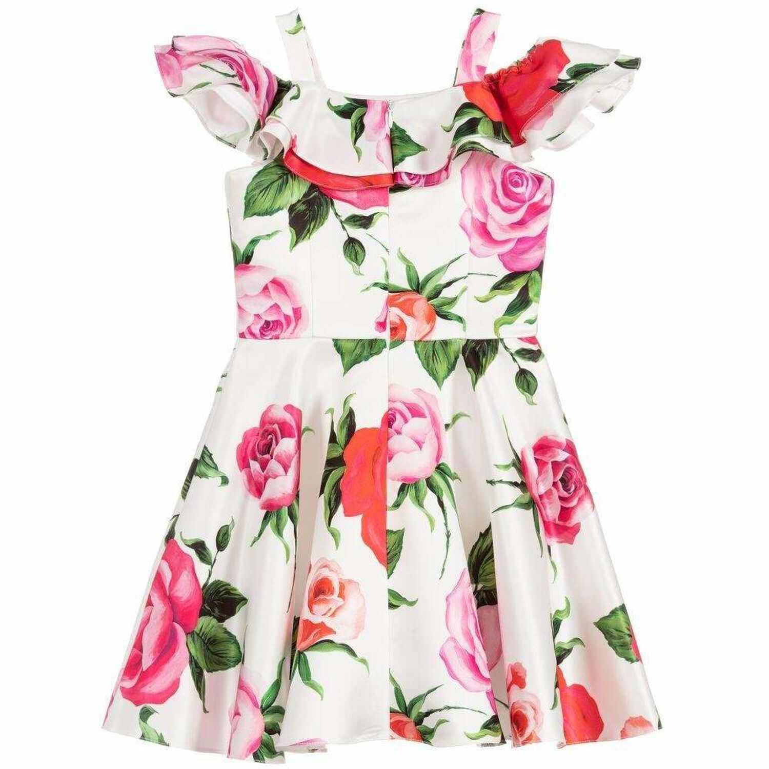 Girls White & Pink Floral Dress, 1, hi-res image number null