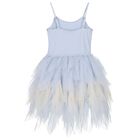 Girls Blue Tulle Crown Dress, 1, hi-res
