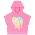 Girls Pink Hooded Top, 1, hi-res