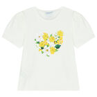 Girls Ivory Floral T-Shirt, 1, hi-res