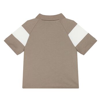 Younger Boys Beige Logo Polo Shirt