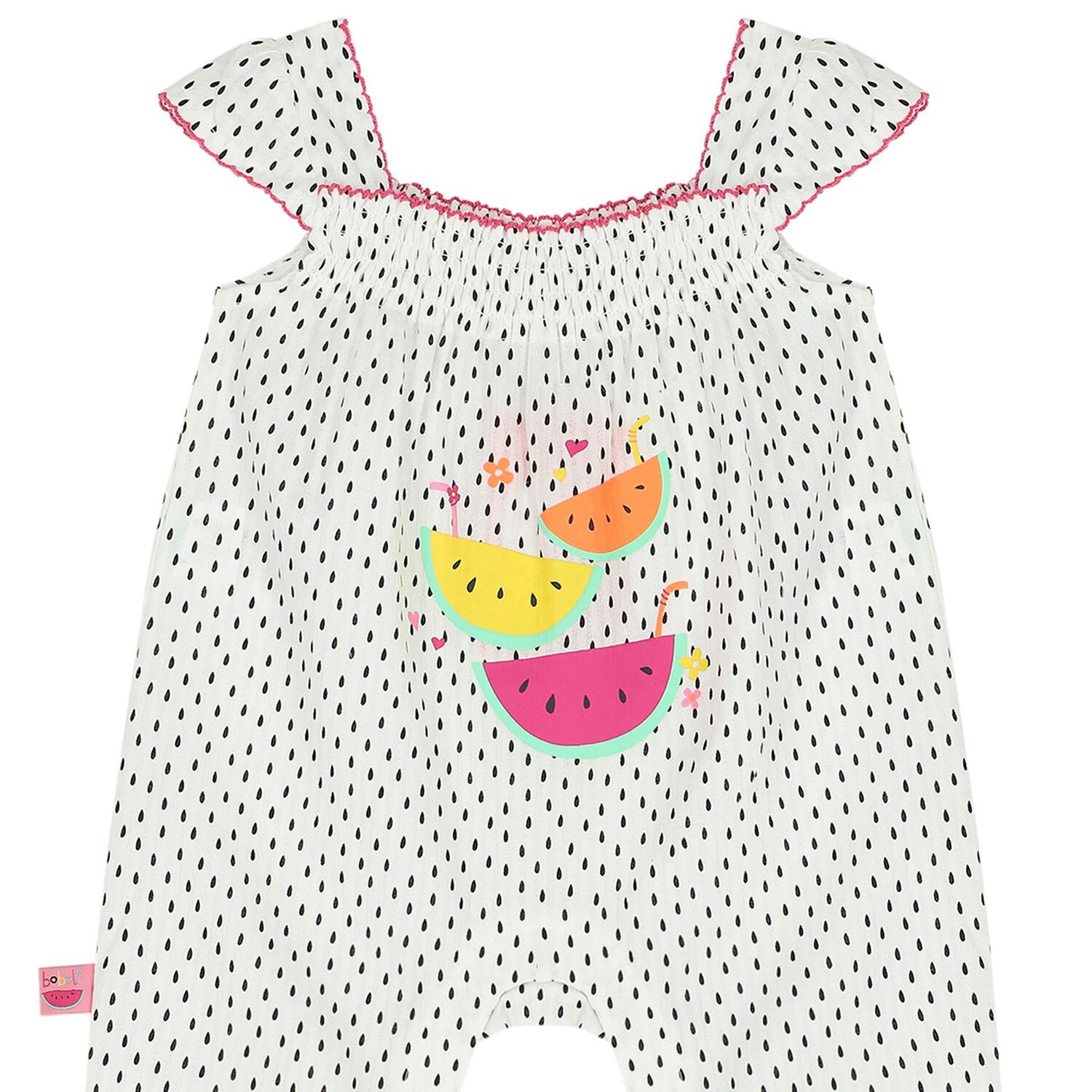 Baby Girls White Watermelon Romper, 1, hi-res image number null