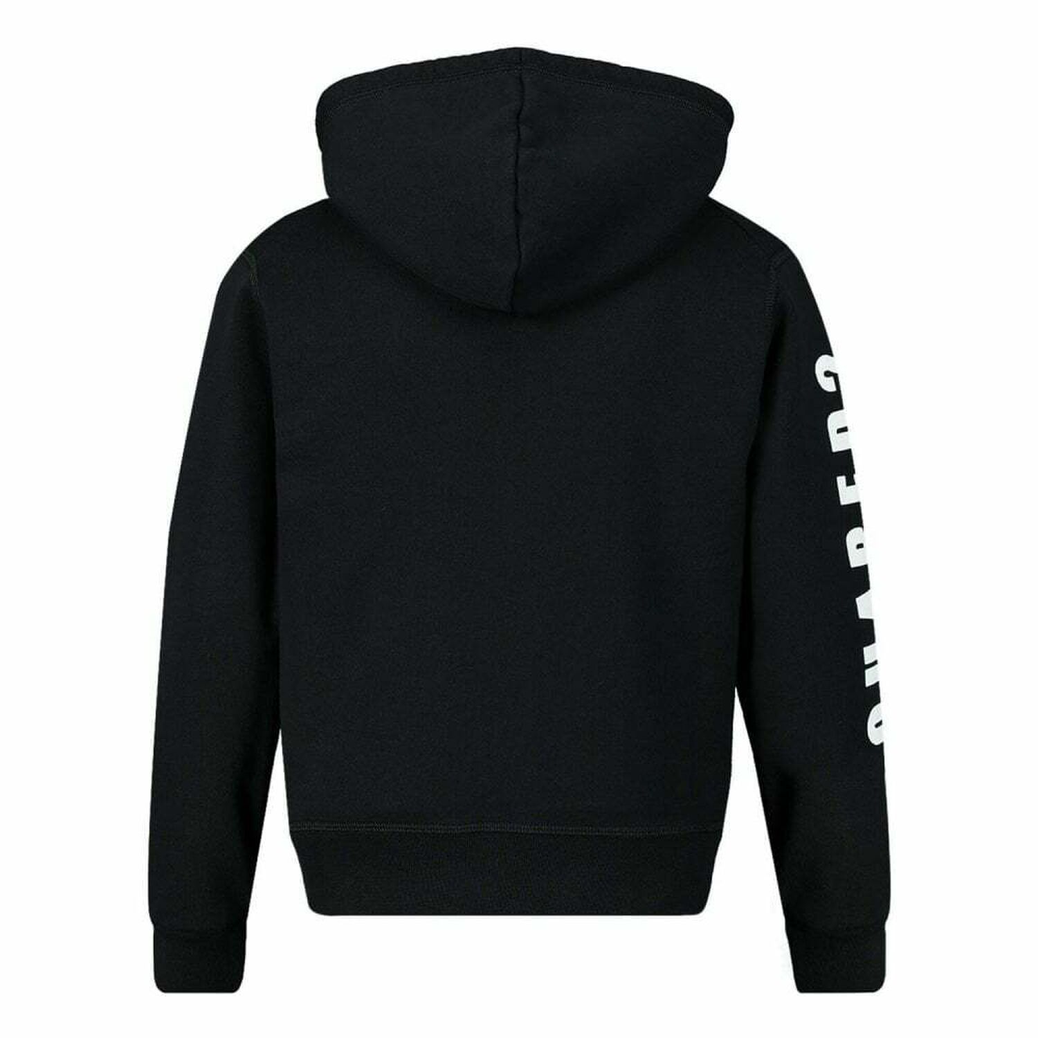 Boys Black Hooded Logo Top, 1, hi-res