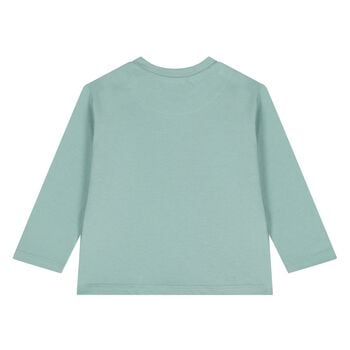 Younger Boys Green Raccoon Long Sleeve Top