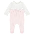 Baby Girls White & Pink Babygrows ( 2-Pack ), 2, hi-res