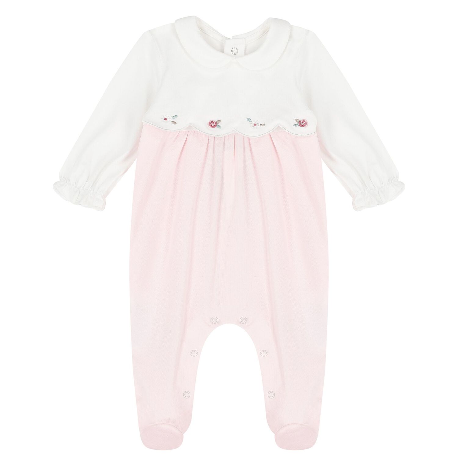 Baby Girls White & Pink Babygrows ( 2-Pack ), 2, hi-res