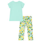 Girls Aqua Graphic Leggings Set, 1, hi-res