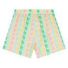 Younger Girls White & Pink Logo Shorts Set, 1, hi-res