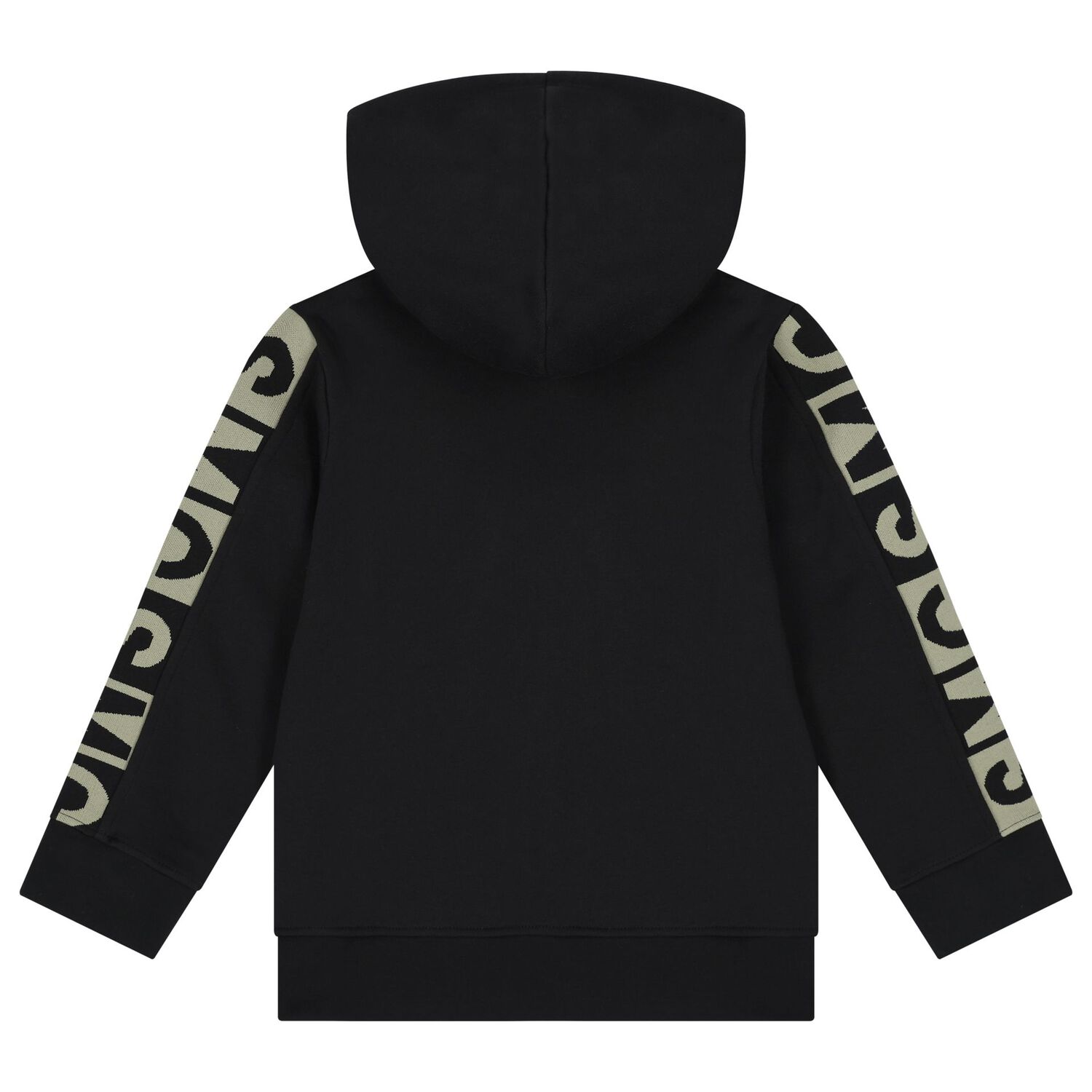 Boys Black Logo Hooded Zip Up Top, 1, hi-res image number null
