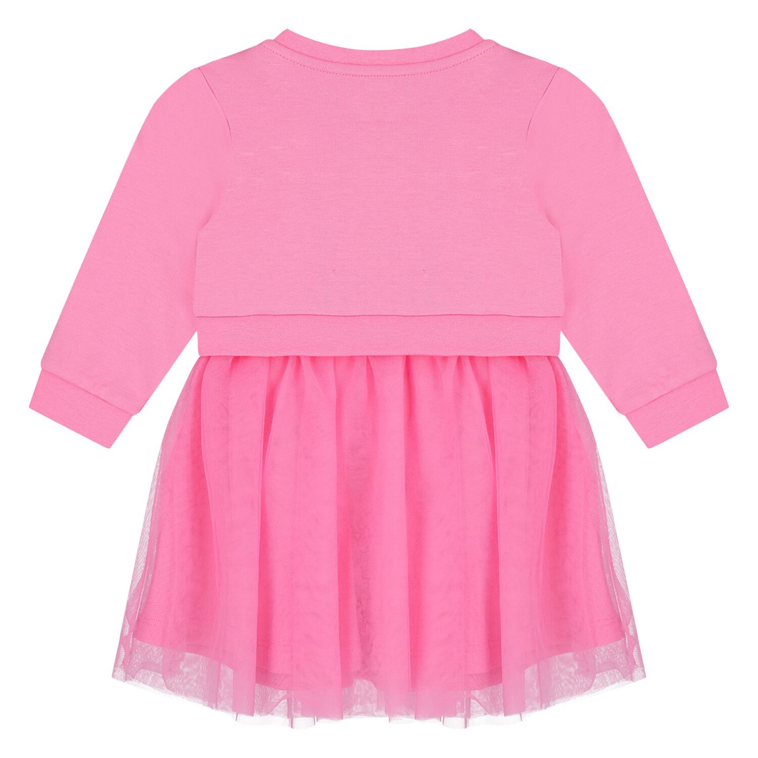 Baby Girls Pink Logo Tulle Dress Set, 2, hi-res