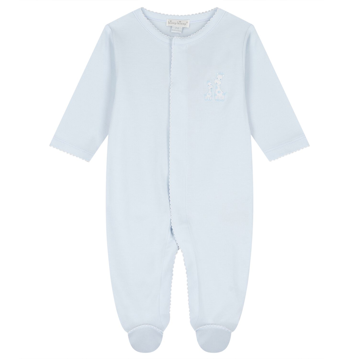 Baby Boys Blue Just Giraffe Babygrow, 1, hi-res