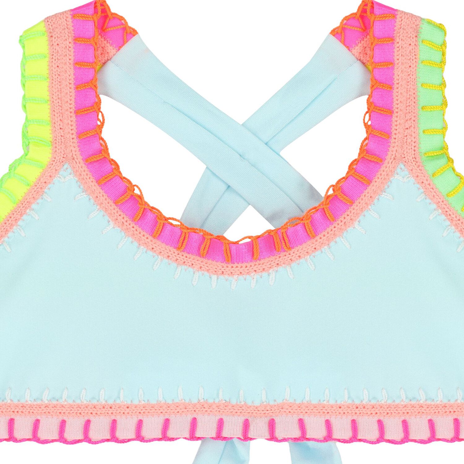 Girls Light Blue Embroidered Bikini, 1, hi-res