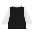 Younger Boys White & Black Logo Polo Shirt, 1, hi-res