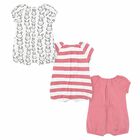 Girls Pink & White Rompers (3 Pack), 1, hi-res