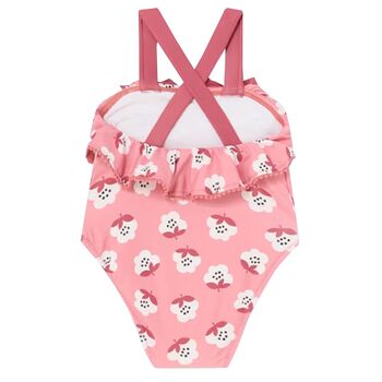 Younger Girls Pink Floral Swimsuit