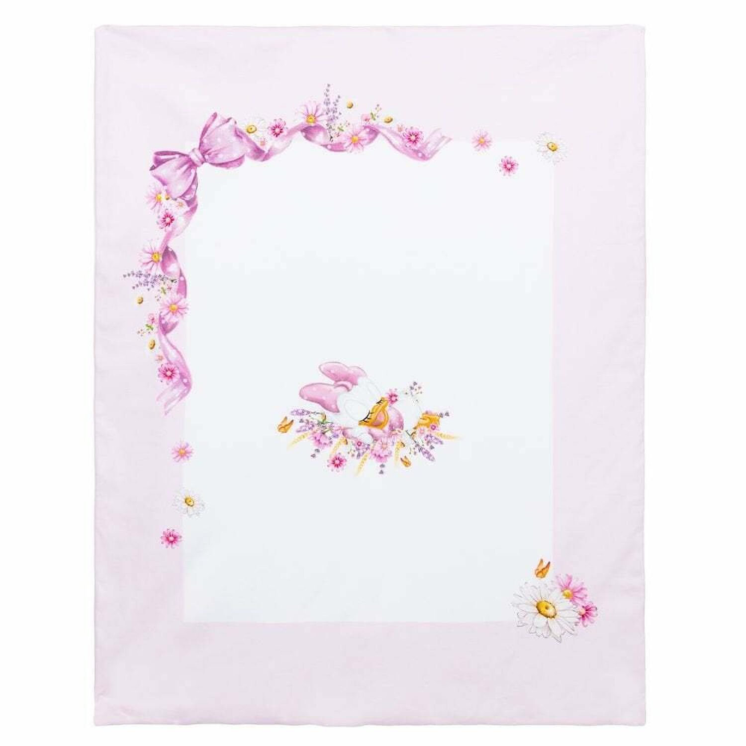 Baby Girls White Daisy Duck Blanket, 1, hi-res