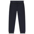 Boys Navy Blue Logo Tracksuit, 3, hi-res