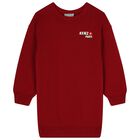 Girls Burgundy Logo Jumper Dress, 1, hi-res