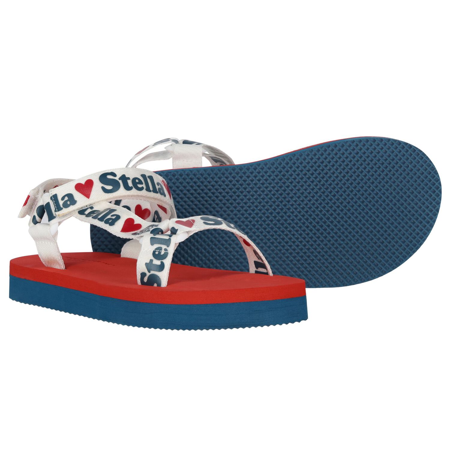 Girls Red & Blue Logo Sandals, 1, hi-res image number null