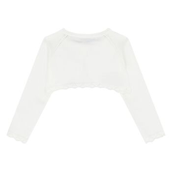 Younger Girls Ivory Knitted Cardigan