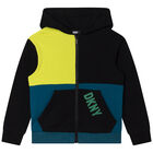 Boys Black, Neon Yellow & Green Logo Zip Up Top, 2, hi-res